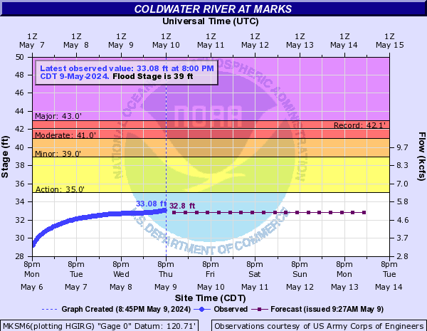 Coldwater River at Marks