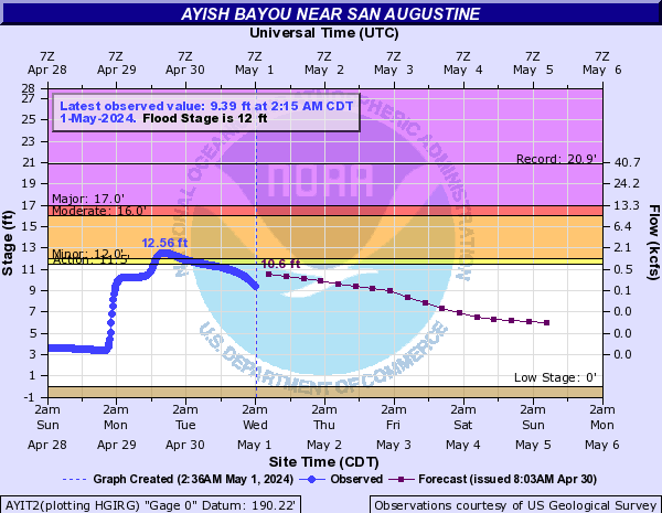 Ayish Bayou near San Augustine