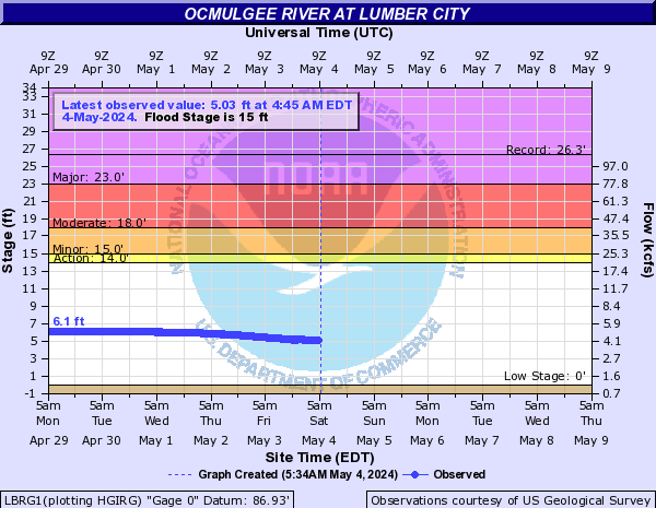 Ocmulgee River at Lumber City